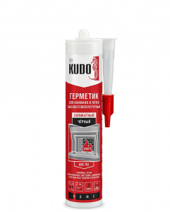 KUDO KSK-702, герметик  для каминов и печей 1200С чёрный 280 мл. (1/12)