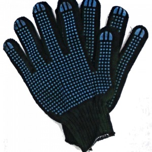 Перчатки х/б пвх черные с точкой 7/7,5 кл  (100/200)